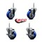 Service Caster 35 Inch Blue Polyurethane Wheel Swivel 34 Inch Threaded Stem Caster Set 2 Brakes SCC SCC-TS20S3514-PPUB-BLUE-34212-2-TLB2 - alternate 2